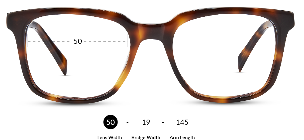 Frame width is the width of one lens.