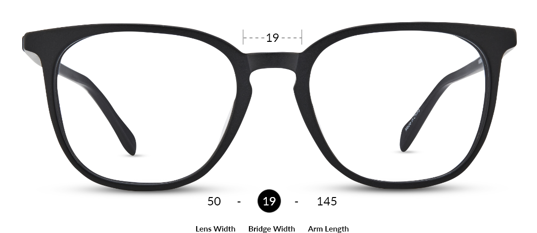 Bridge width is the distance between the two lenses.